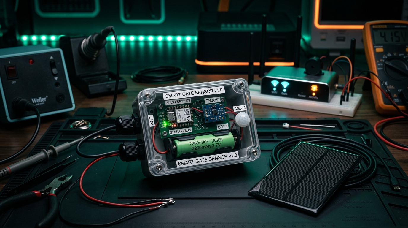 Sensor de Portão ESP-NOW Solar Workbench